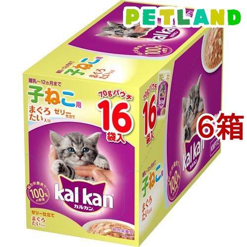 カルカン パウチ 12ヵ月までの子ねこ用 まぐろ たい入り ( 70g*16袋入*6箱セット )/ ...