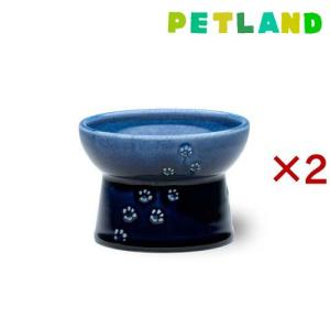 猫壱 ハッピーダイニング 猫用 脚付フードボウル 日本製 ブルー ( 2セット )/ 猫壱｜petland