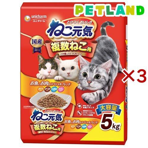 ねこ元気 複数ねこ用 お魚とお肉のスペシャルブレンド ( 5kg×3セット )/ ねこ元気
