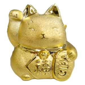薬師窯 招き猫 彩絵 しあわせ猫こけし (大) (重ね菊) ねこ こけし