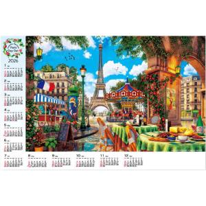 2022　田園風景　(ドミニク・デイヴィソン）年表　不織布カレンダー　特大サイズ　３Dアート