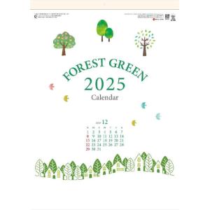 FOREST　GREEN　壁掛け　2024年　カレンダー　12ヶ月タイプ　可愛い　おしゃれ　ナチュラ...