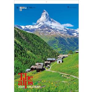 2024 カレンダー　The alps　アルプス　大判サイズ　壁掛け　カレンダー 令和6年　風景写真　雪山　山脈　マッターホルン　ヴェッターホルン　｜petmania