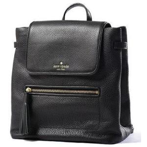 ケイトスペード　Kate spade chester street kacy backpack　タッセル付き　バックパック ブラック 黒　レザー　WKRU4071｜petmania