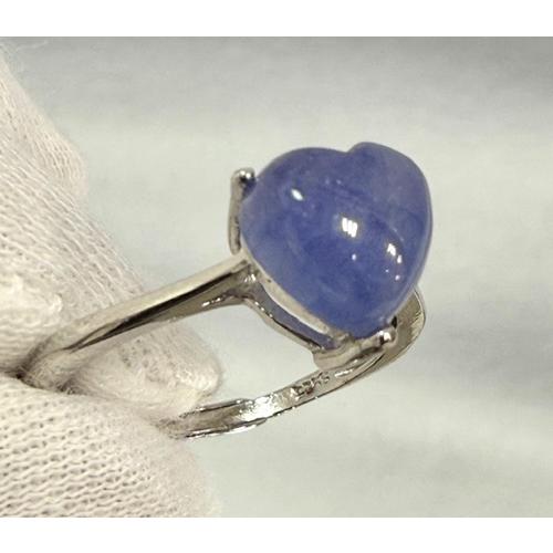 タンザナイト シルバーリング タンザニア産 約7〜8ミリ ハートシェイプデザイン リング 指輪  天...