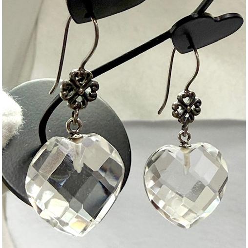 水晶 ピアス ハート型 天然石 パワーストーン シルバーピアス SV925 シルバー 四つ葉 クロー...