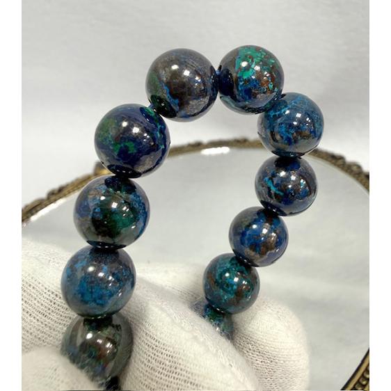 クリソコラ ブレスレット ペルー産 約10ミリ クリソコーラ 珪孔雀石 天然石 パワーストーン ヒー...