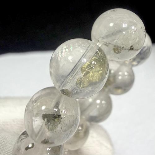 マーカサイトインクォーツ ブレスレット マーカサイト イン クォーツ 天然石 パワーストーン 水晶 ...