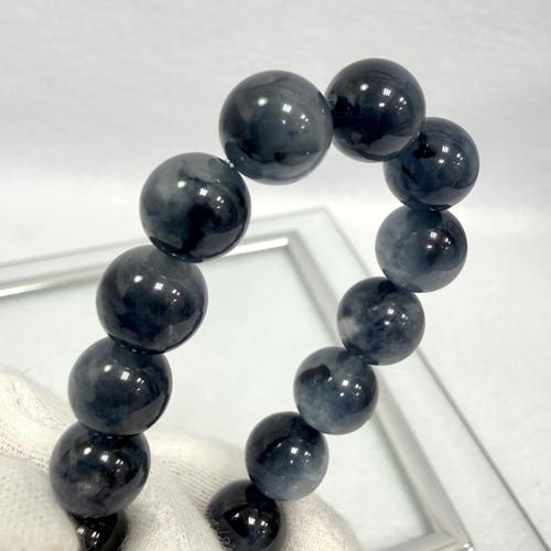 ザギマウンテンクォーツ ブレスレット 約9.5ミリ ブルー ラビットヘアー ルチルクォーツ 天然石 ...