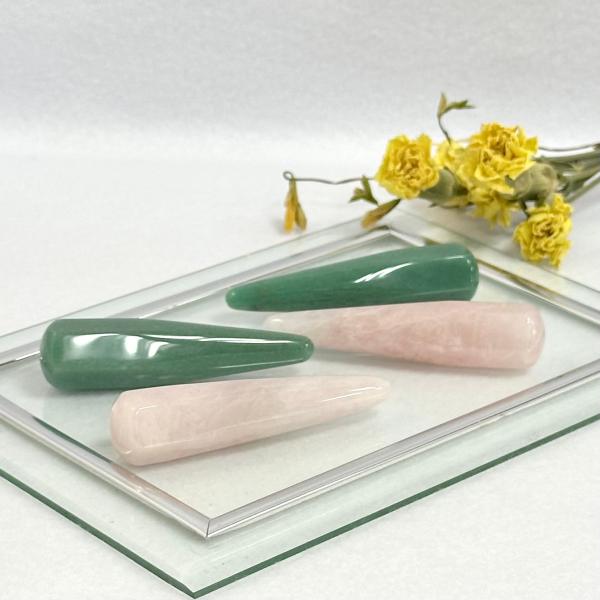 マッサージ棒 ローズクォーツ アベンチュリン マッサージワンド マッサージスティック ツボ押し 天然...
