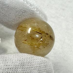 ReZARDルチルクォーツ スフィア 針水晶 球 およそ24mm 台座付き シルバールチルクォーツ スフィア】直径約42.3mm｜高透明・高