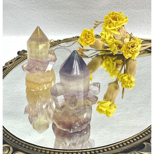 フローライト クラスター型 天然石 パワーストーン 蛍石 マルチカラーフローライト 彫刻 置物