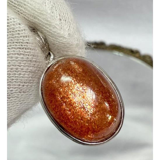 サンストーン  ペンダントトップ 長石 日長石 きらきら 綺麗 オレンジ 天然石 パワーストーン 良...