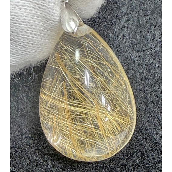 ルチルクォーツ ゴールドルチル シルバーペンダントトップ 天然石 パワーストーン 金針 金針水晶 ゴ...