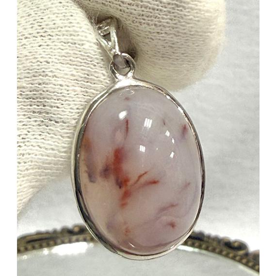 珊瑚瑪瑙 ペンダントトップ プルームアゲート 赤珊瑚のよう ポルトガル パナスケイラ産 天然石 パワ...