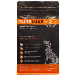 ドッグフード ピュアラックス PURELUXE エリートニュートリション サーモンドッグ 400g グレインフリー グルテンフリー｜petrry