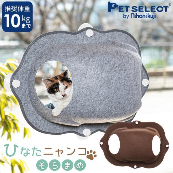 petselect(公式) 猫 窓用 ベッド ひなた ニャンコ （そらまめ） 体重約10kgまで 猫...