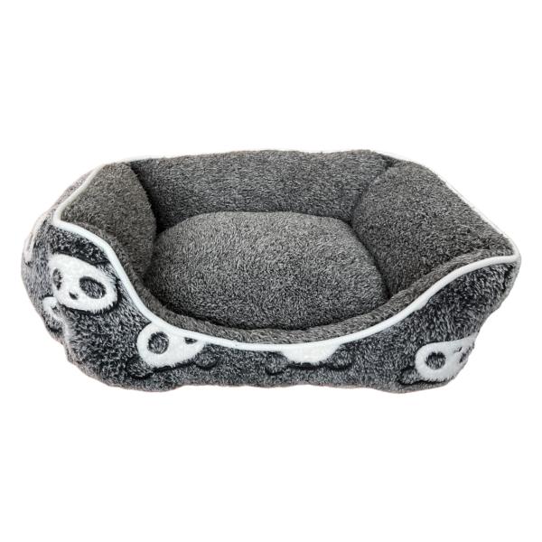 【アドラブルペッツ】パンダ柄スクエアベッド　M　ブラック【ペット用/犬用/猫用/ペットベッド/ふわふ...