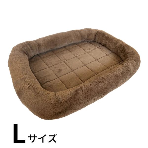 【簡易梱包】キンペックス エブリベッド ブラウン L 犬 猫 ベッド ふわふわ 洗える 春 夏 秋 ...