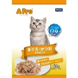 A Pro猫用パウチ まぐろ かつお ささみ入り60G