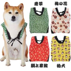 ペティオ 犬用ウェア 抗菌防臭 犬雅 ちゃんちゃんこ 唐草/梅の花/鯛と家紋/狛犬 S/M/L あったか ドッグウェア かわいい