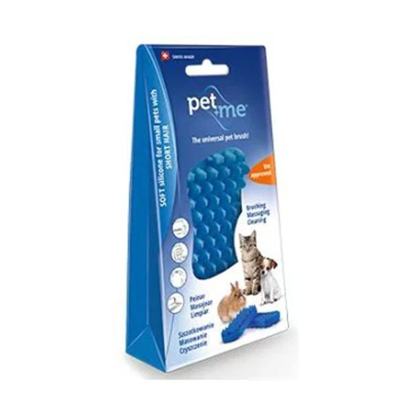 ペットアンドミー・ラバーブラシ ハード・短毛用 ブルー