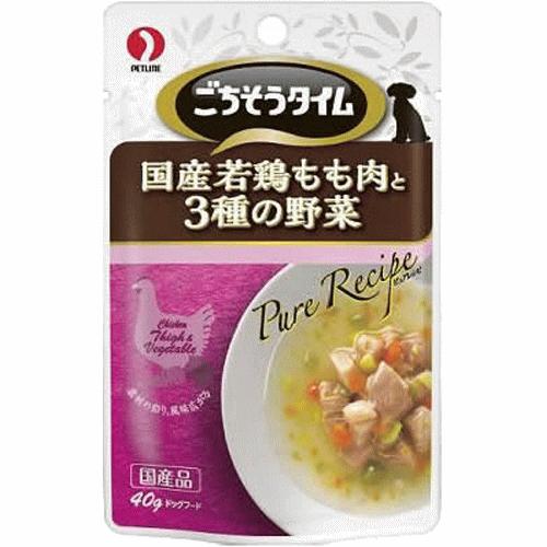 犬　おやつ　ごちそうタイム ピュアレシピ 国産若鶏もも肉と3種の野菜 40g