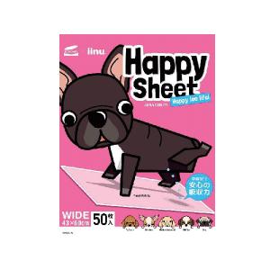 犬用シーツ Happy Sheet ワイド フレンチ・ブルドッグ 1ケース（50枚×6袋）｜petyafuupro