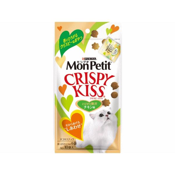 猫　おやつ　モンプチ クリスピーキッス 贅沢チキン味 30g