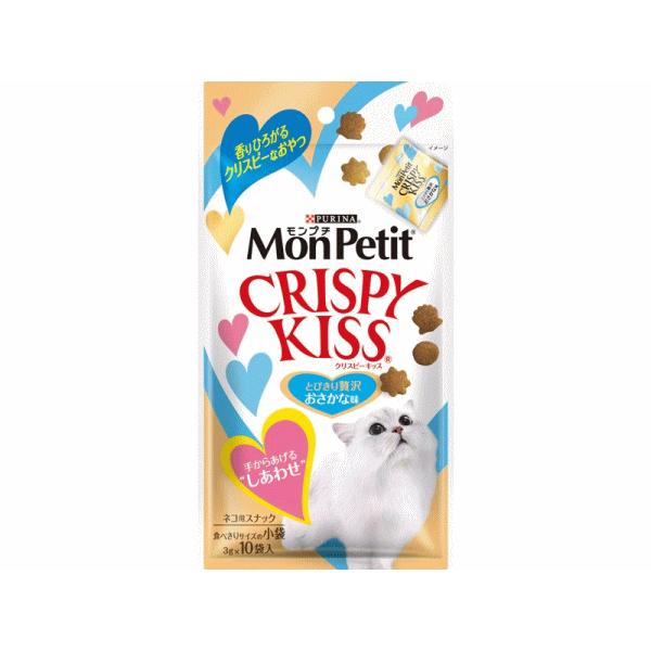 猫　おやつ　モンプチ クリスピーキッス 贅沢おさかな味 30g