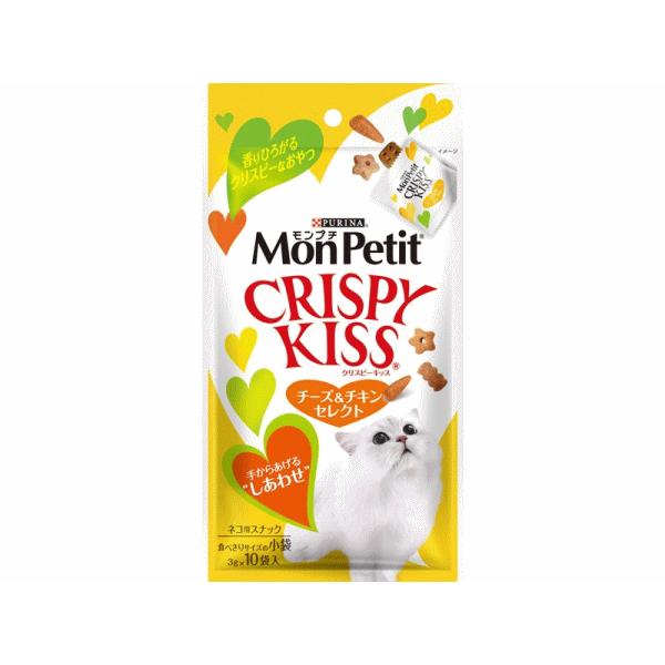 猫　おやつ　モンプチ クリスピーキッス チーズ＆チキンセレクト 30g