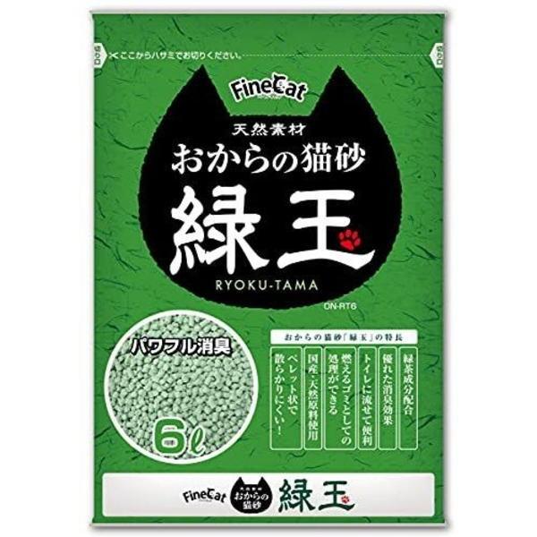 常陸化工   おからの猫砂 緑玉 6L×4個（ケース販売）