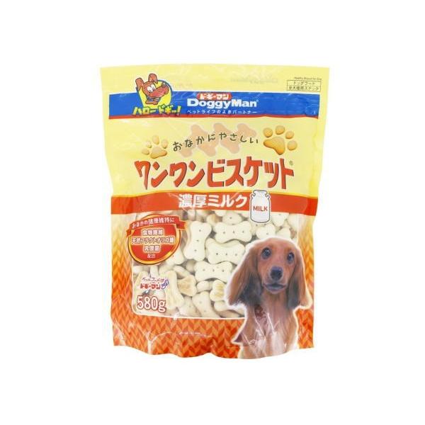 犬のおやつ　おなかにやさしいワンワンビスケット　濃厚ミルク　580ｇ×6個(ケース販売)