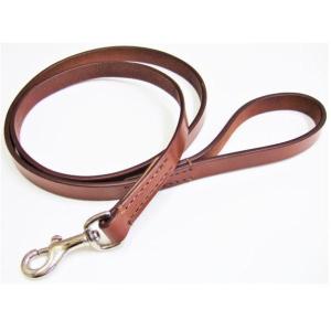 犬リード 大型犬 岡野製作所 オイルレザーリード ＃18 茶 犬用リード