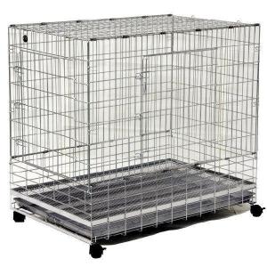 ハチコウ　折りたたみ　オールステンレス　ペットケージ　長面ドア 市瀬 ハチコウ ステンレスケージ Lサイドオープン（長面ドア