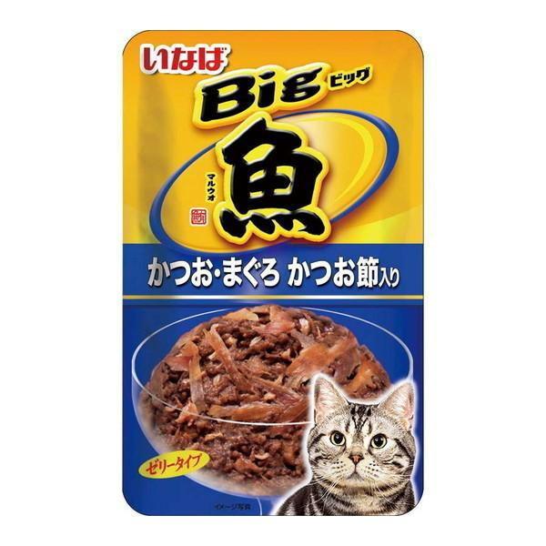 いなばペットフード Bigマルウオ かつお・まぐろ かつお節入り 80g×48個（ケース販売)　