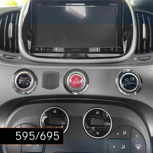 ABARTH F595 F695 ハザードリングセット クローム 3pcs アバルト SPORT ラ...