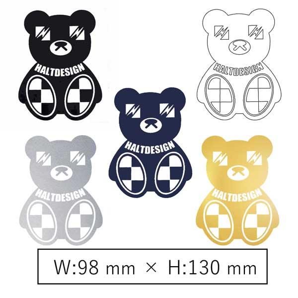 ステッカー 【HaltBear】Aタイプ Lサイズ ハルトベアー 白 黒 ネイビー シルバー ゴール...