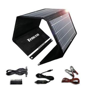 Tencen ソーラーチャージャー 28W DCポート USB-C QC3.0 PD急速充電 高変換効率 折りたたみ ソーラーパネル