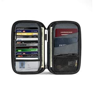 tomtoc 家族 旅行 パスポート ケース 通帳ケース スキミング防止 & 撥水加工 海外旅行 航空券対応 ポーチ バッグ カード入れ ハンドストラ