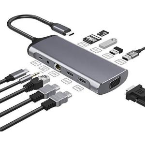 IZELL ドッキングステーション Type-C ハブ 11 in 1 USB