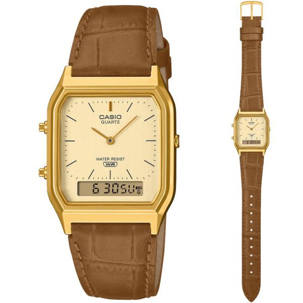 国内正規保証　CASIO “CLASSIC” AQ-230EGL-9AJF　ゴールド x ブラウン ...