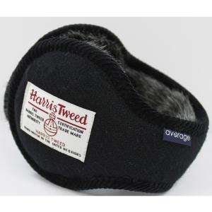 アベレージ average Ear Muffler “HARRIS TWEED” BLACK SOLID　