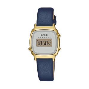国内正規保証 CASIO “STANDARD” LA670WFL-2JF ゴールド/ネイビー レディースウォッチ  カシオ スタンダード チプカシ デジタル レザーバンド 国内正規品