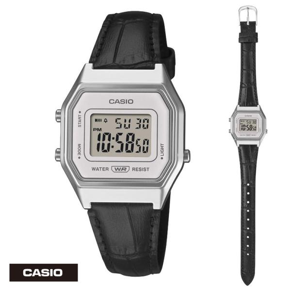国内正規保証　CASIO “CLASSIC” LA680WEL-1JF　シルバー/ブラック レザーバ...