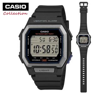 国内正規保証　CASIO Collection STANDARD W-738H-1AJF ブラック バイブレーションアラーム 10年電池　スポーツ ワーク カシオ 腕時計 エコパッケージ　父の日
