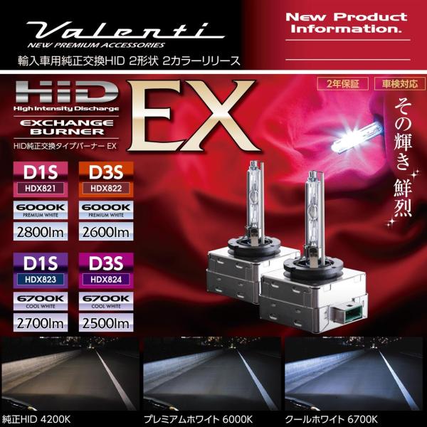 Valenti D1S 6000K 2800Lm 純正交換用 HIDバルブ EX series ヴァ...