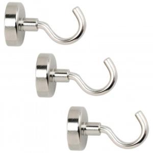 ネオジムマグネットフック　3個組 吊り下げ 壁掛け 鍵 収納 磁着 磁石  エントランス オフィス