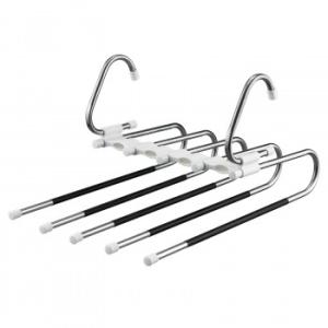 ズボン収納ハンガー　5連 ズボンハンガー、スラックスハンガー、クローゼット収納 パンツハンガーラック...
