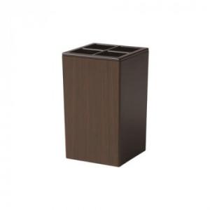 日本製　WOODY　ウッディ　角型　歯ブラシスタンド　黒　ウォルナット・13-450345